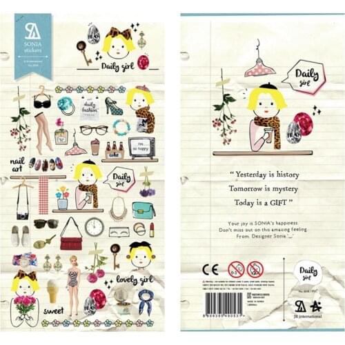 Korea Brand Sautelier Scrapbooking High Quality Sticker Paper Girl Daily Stationery DIY Household Supplies Craft Decoration