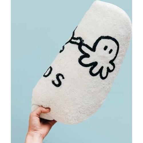 Island Hand In Hand Cloud Mat Imitation Cashmere Lovely Cartoon Decorative Carpet Bedroom Bed Blanket