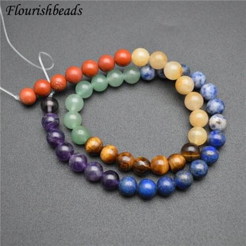 8mm Smooth Natural Colorful Gemstone Chakra Round Loose Beads Jewelry Making(Amethyst / Tiger Eye/ Lapis / Sodalite )