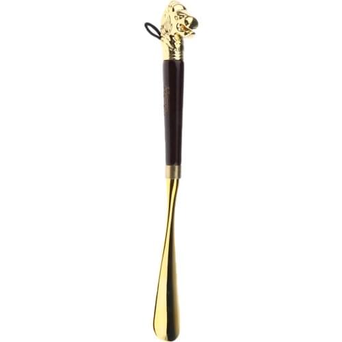 Metal Shoe Spoon Home 12.60inch Alloy Long Handle Shoe Horn Shoehorn Flexible Mobility Aid Stick Gold Color shoe Lifter