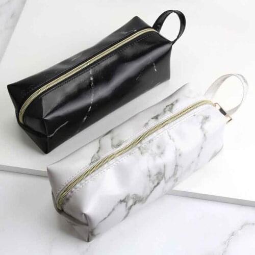 Marble Pencil Case for Girls Boy Pencilcase Makeup Storage Supplies Big Pen Cosmetic Bag Pencil Box Pencil Bag School Tools