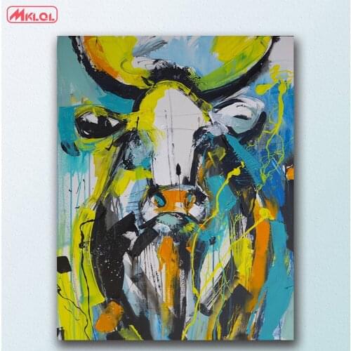 Large size wall art New Breed Cow Animal Canvas Painting For Living Room Home Decoration Oil Painting On Canvas Wall Painting