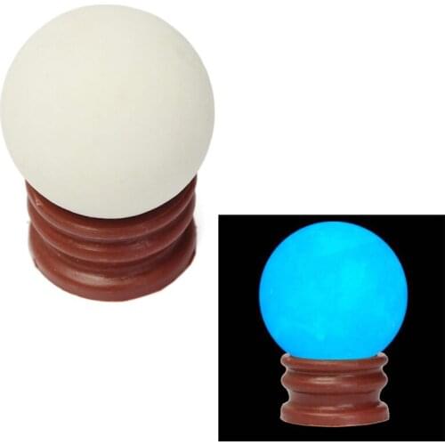 Delicate Glow In Dark Quartz Crystal Sphere Ball Luminous 3.5cm 60g + Base Blue green H02