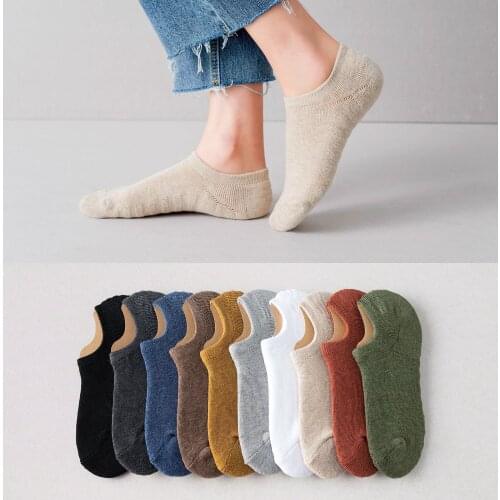 Womens Cotton Socks Invisible Socks Towel Bottom Thick Sweat Absorption Anti Slip Cotton Summer Autumn Ladies Looped Pile Sock
