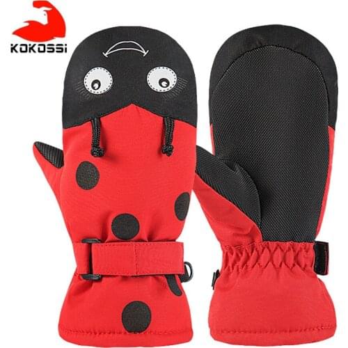 KoKossi 2020 New Children Winter Girls Boys Ski Skiing Gloves Bike Cycling Warm Waterproof Windproof Winter Ski Gloves Kids