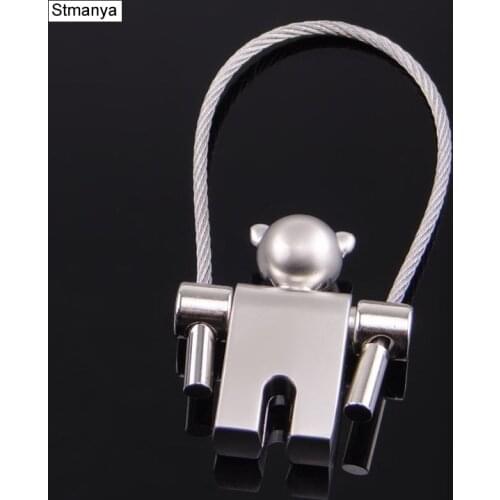 New cartoon Transformers steel wire rope key holder metal activities robot key chain K1556