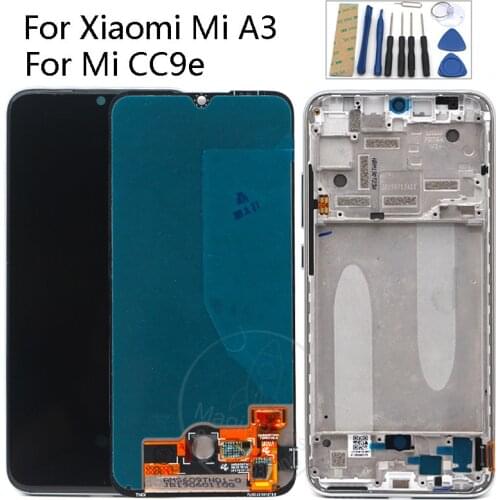 Original Super AMOLED for Xiaomi Mi A3 lcd Display Touch Screen Digitizer Assembly Replacement Parts 6.01" For Xiaomi CC9e LCD