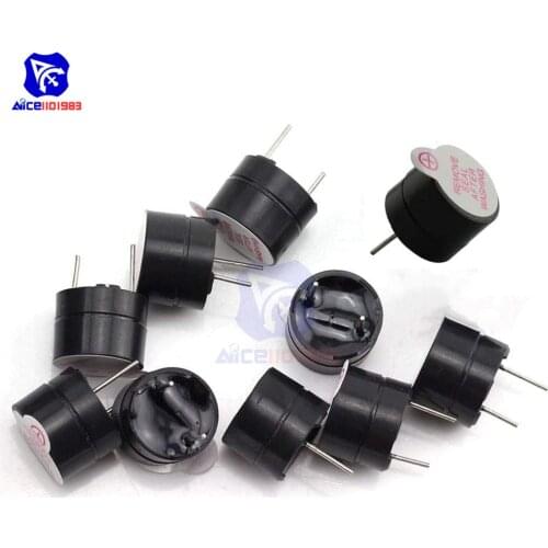 Diymore 10PCS/Lot DC 3V / 5V Passive Buzzer Alarm Beeper 12x9.6mm 2 Terminals for Arduino Raspberry Pi Magnetic Electronic