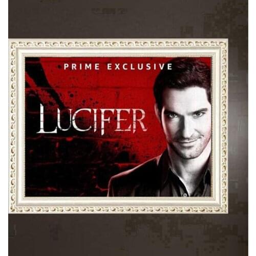 Hot 5D Diy Diamond Painting Round/Square Lucifer Season 3 Poster, Rhinestone Diamond Embroidery Cross Stitch Customization, Gift