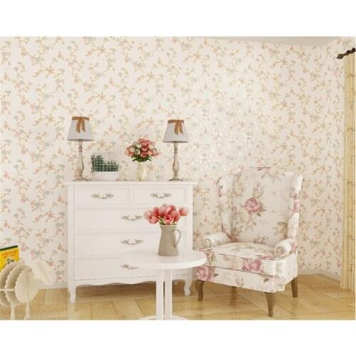 Beibehang Senior durable nonwoven pure fresh Korean garden small Suihua bedroom living room wallpaper papel de parede tapety