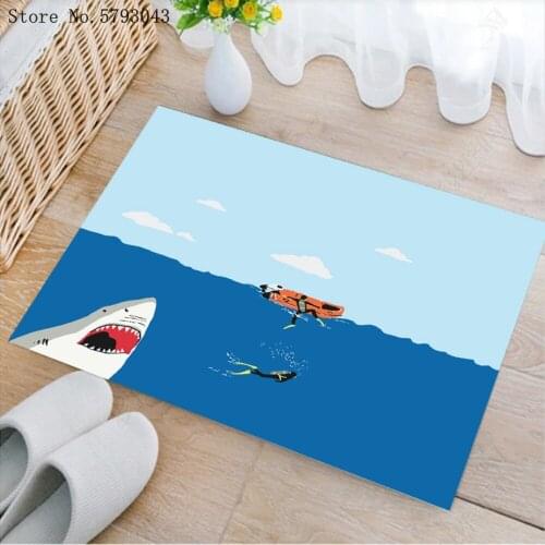 Ocean Forest Doormat Outdoor Entrance Anti-Slip Mat 3D Print Shark Animals Carpet For Living Room Mat For Bedroom Doormat Decor