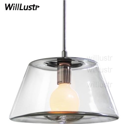 Willlustr clear glass shade crystal hanging lighting volcano pendant lamp rest room restaurant loft Bar hotel suspension Light