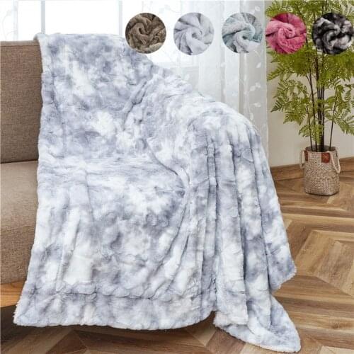 Super Soft Long Plush Bed Cover Blanket Shaggy Throw Blanket on Sofa Bed Travel Solid Bedspread for Decor Nappers Black Grey