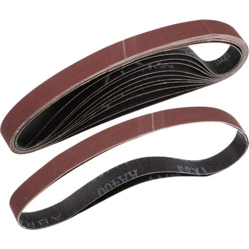 Uxcell 12pcs 1/2-inch X 18-inch(15mm X 452mm) Sanding Belt 400 Grit Aluminum Oxide to wood, plastic, fiberglass steel etc