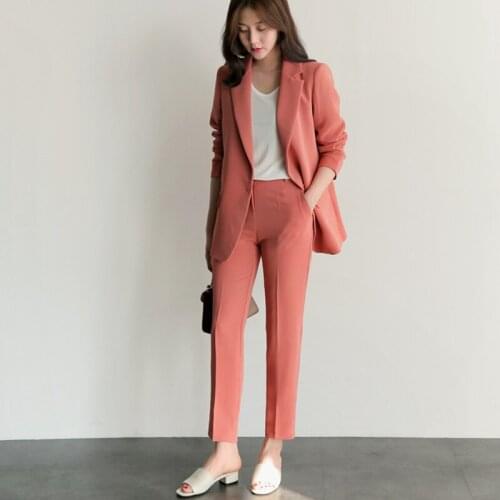 Women suit suit spring and autumn and winter Korean fashion leisure suit jacket was thin nine points / pants two-piece suit