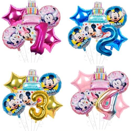 1set 18inch Mickey Minnie Mouse cake foil Balloon Cartoon Birthday Party decorations Kids Baby shower Party baloon Toys