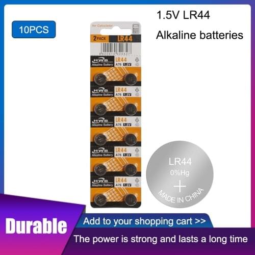 10pcs/1Packs For Maxell LR44 A76 AG13 0%Hg SR1154 357 LR 44 1.5V Cell battery batteries For calculator 0%Hg