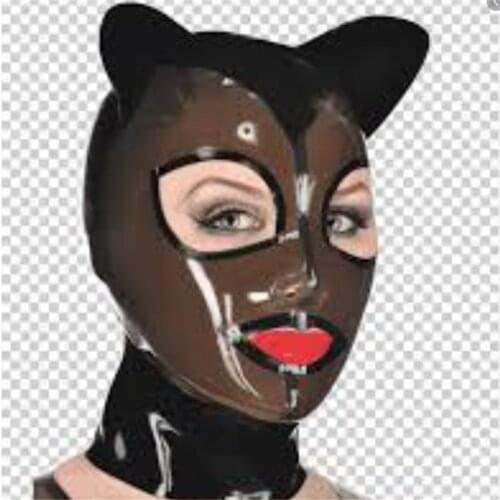 100% Latex cat Mask Halloween hood Rubber face mask latex gear for party