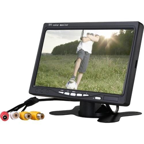 7 Inch 9-35V with Audio LCD Car Monitor Display Desktop Car Reversing Image Two Input Channal Small TV Car Monitor Display