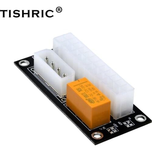 TISHRIC Add2psu Dual Psu Adapter 24Pin ATX To 4Pin Molex Connector Power Supply Sync Starter For Btc Mining Extender Cable Card