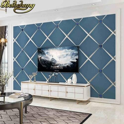 Beibehang European Luxury Diamond Crystal 3D Wallpaper Flocking Non-woven Wallpaper Roll,Living Room TV Wall Paper Roll Floral