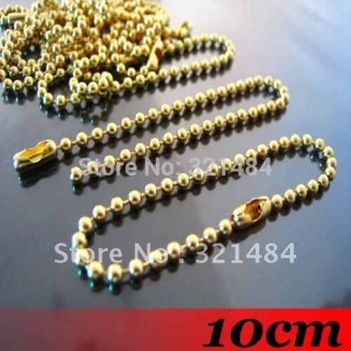 Free ship! Gold Plated 1000PCS 10cm 2.4mm Ball Chains Link with Connector For Scrabble Tiles Key Chains Tags