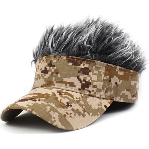 Golf Baseball Cap With Fake Flair Hair Cap Sun Visor Fun Toupee Hats Mens Womens Spiked Hairs Wig Hat For Mens Womens Spiked