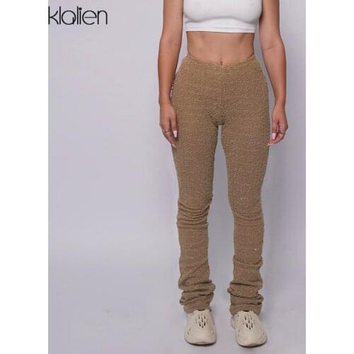 KLALIEN Autumn Slim Stretch Skinny High Waist Solid Stretch Trousers For Women 2021 New Casual Streetwear Y2K Pencil Pants