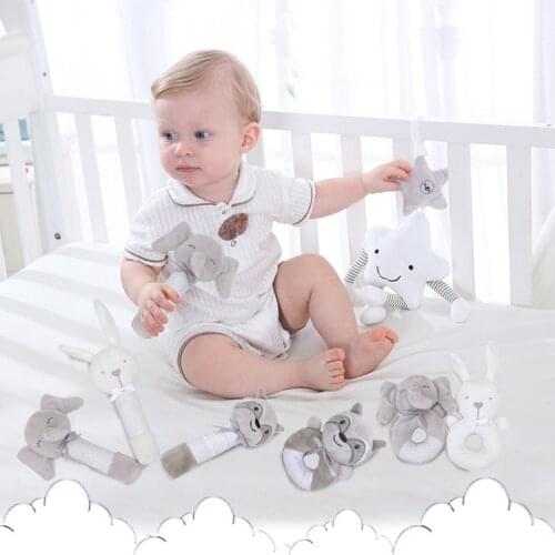 Baby Rattles Rabbit Elephant Infant Stroller Bed Hanging Bell Toys Newborn Grab Ability Training Plush Dolls игрушки для детей