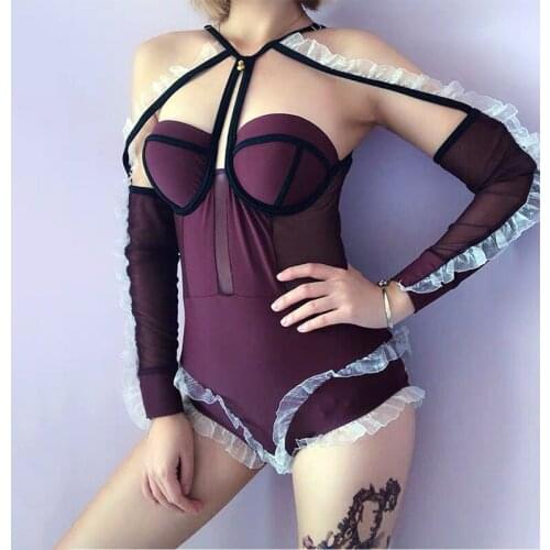 Jazz Dance Costumes Women Dj Nightclub Ds Performance Clothing Pole Dance Bodysuit Gogo Dancers Rave Outfit Stage Wear DC3752