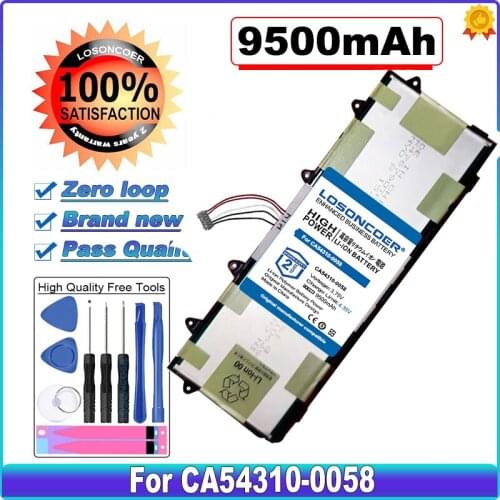 LOSONCOER High Capacity Battery 9500mAh CA54310-0058 DOCOMO ARROWS Tab F-03G For CA54310-0058 3.75V Battery SanErqi