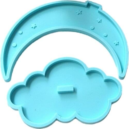 Moon Phone Bracket Epoxy Resin Mold Jewelry Rings Holder Rack Silicone Mould DIY Crafts Decorations Casting Tool