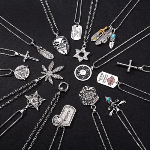 2020new Hot Sale Punk Men Chain Necklace Crow Skull Pendant Necklace Trendy Jewelry Necklace Women Fashion Jewelry