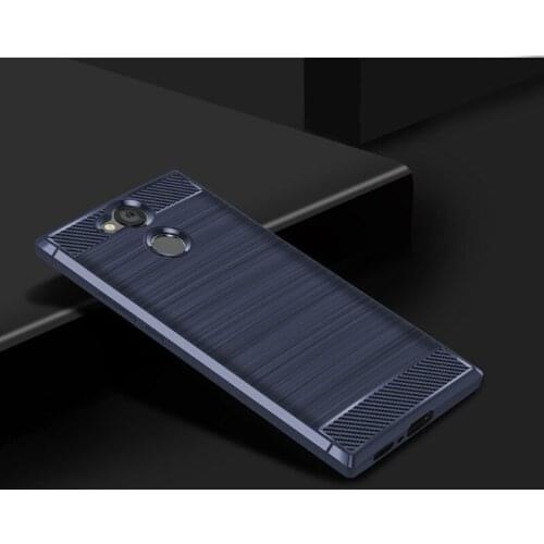 500PCS/Lot Soft Phone Case For Sony Xperia L1 L2 Silicone Carbon Fiber Protective Covers