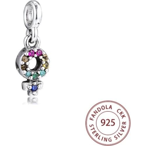 Genuine 925 Sterling Silver My Girl Pride Dangle Charms Small Hole Beads for Jewelry Making Fits Original Me Bracelet kralen