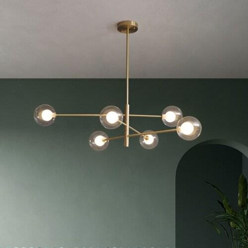 Nordic glass ball Home Decoration E27 Light Fixture living room LED pendant lights hanging lamp luminaire suspendu