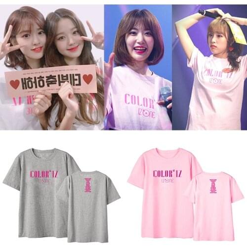Kpop IZONE 2020 new cotton short-sleeve Tshirt women fashion streetwear loose summer new korean Round Collar t shirt female tees