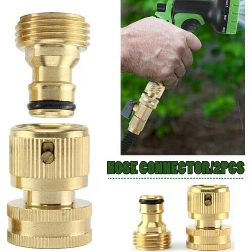 3/4'' Full Brass Quick Connect Garden Water Hose Connector Female Male Set Garden Water Connectors Supplies