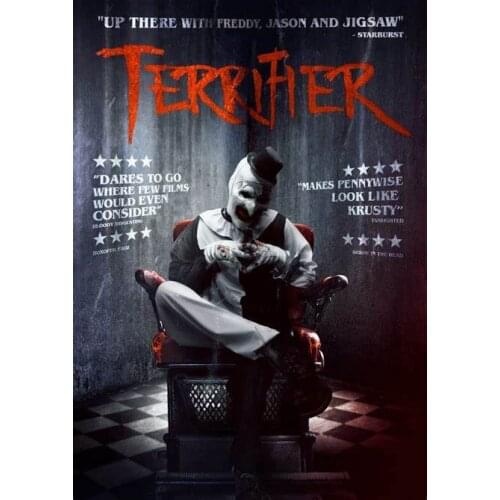 More style Hot Terrifier Art the Clown Horror Classic Movie Art Film Print Silk Poster Home Wall Decor 24x36inch