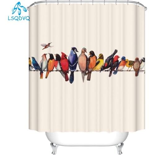 Lovely Bird Pet Bulldog 3D Shower Curtains Art Dog Printing Bathroom 3D Shower Curtains Waterproof Polyester Fabric Bath Curtain