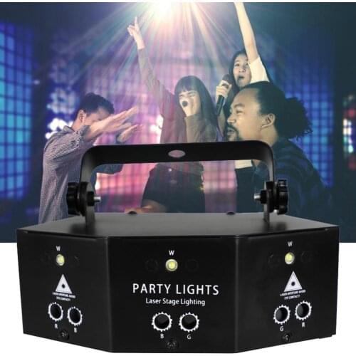 Professional Nine Eye Laser Strobe Lights Stage Projector DJ Disco Light Lamp Wedding Birthday Party Dance Lamp With Controller