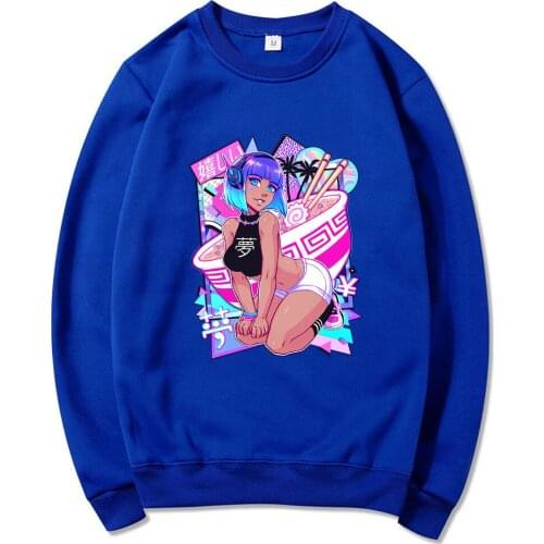 Japan Style Vaporwave Demon Dream Girl Funny Otaku Tracksuit Long Sleeve Men Casual Sweatshirt Unisex Harajuku Streetwear Homme