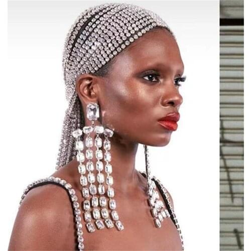 Hot Sale Fashion Hoop Earrings With Bling Rhinestone Circle Earrings Simple Earrings Big Circle Luxury Loop Earrings For Women