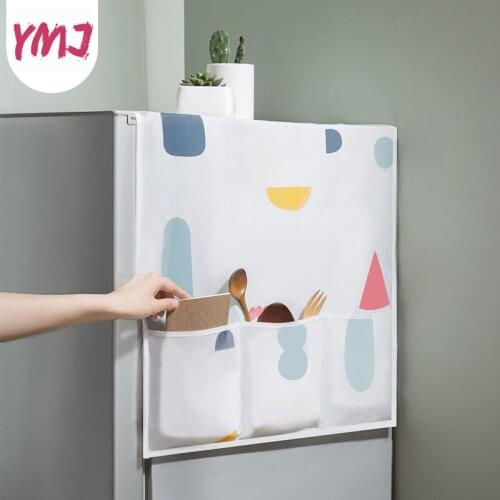 Vanzlife Household Refrigerator Dust Cover Colorful Geometric Floral Dust Proof Cover Storage Bag Waterproof Refrigerator Cover