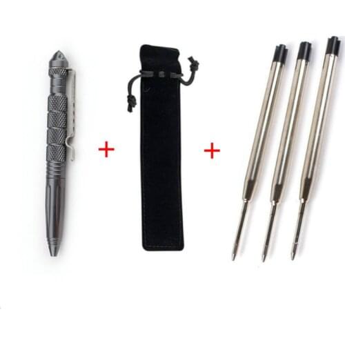 High quality defensive tactical pen self-defense pen multi-function aviation aluminum alloy non-slip portable camping ball pen