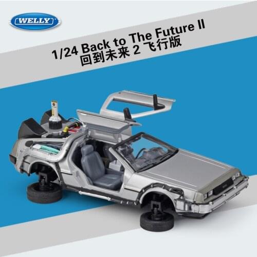 Welly 1:24 Movie Number One Player Back to the Future Flight Edition Player Back to the Future car model Collect gifts toy