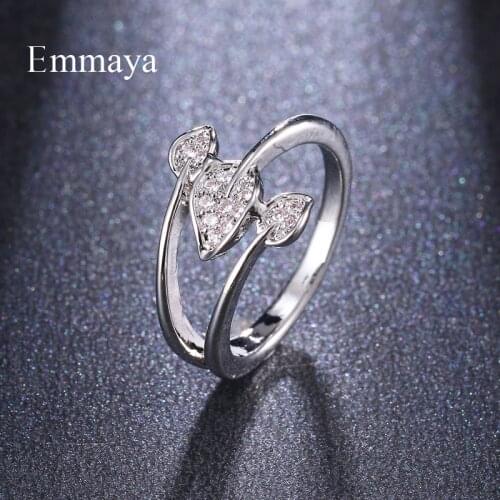 Emmaya Cute Leaves Shape With Braches AAA Zirconia Elegant Ring Women FIrst Choice In Party Natural Style Fashion Three Colors
