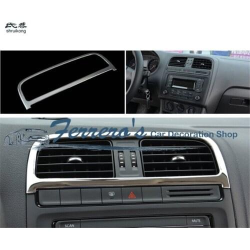 1pc Stainless steel Front central air conditioning outle cover decoration Sequins for 2011-2017 Volkswagen VW POLO 6R 6C