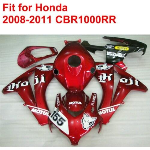 100% Fit Fit For HONDA Injection Mold CBR1000RR Fairings 2008 2009 2010 2011 Red White Black Fairing Kit CBR 1000 RR 08-11 RT10