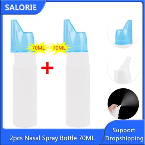 2pcs Nasal Wash Cleaner Neti Pot Spray Bottle for Nasal Washing Nose Sinus Allergies Cure 70ml Pain Relief Nose Care Therapy